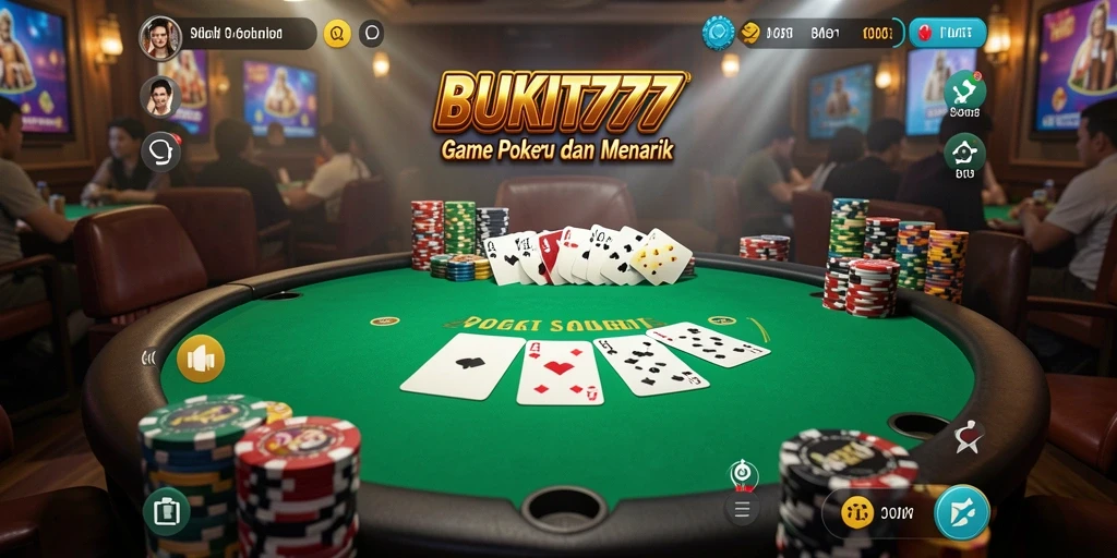 Tampilan gameplay poker BUKIT777 yang menarik dan interaktif.