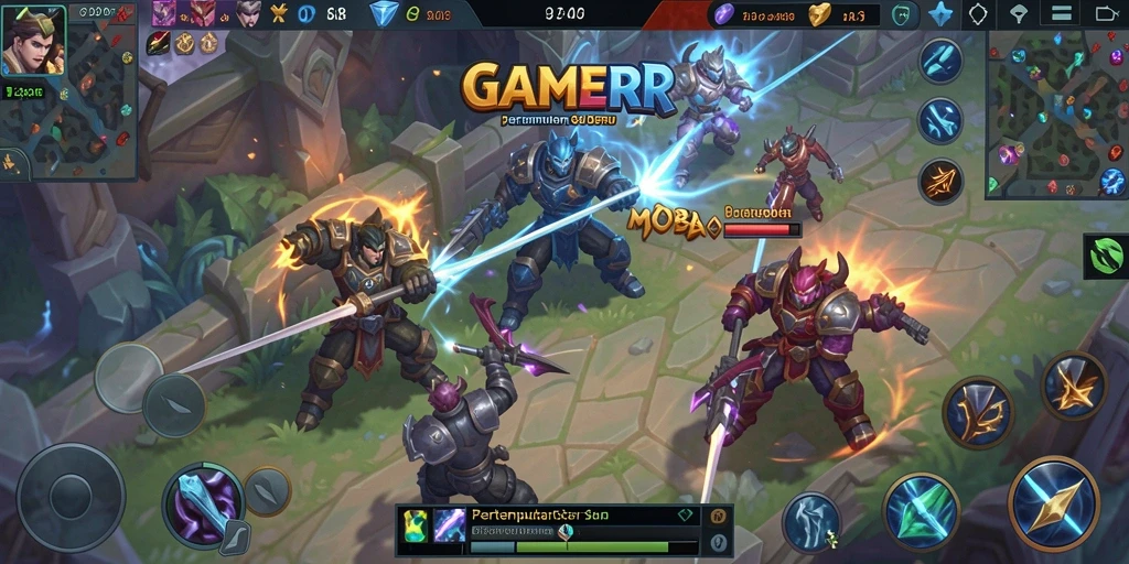 Tangkapan layar aksi gameplay seru di GAMERP, menampilkan pertempuran antar tim.
