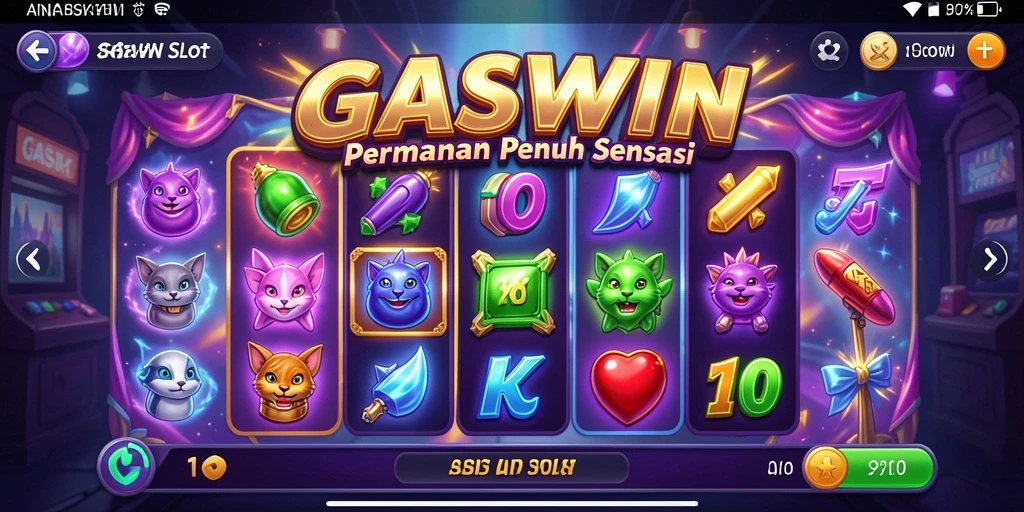 Tampilan gameplay GASWIN yang mendebarkan dan penuh warna.