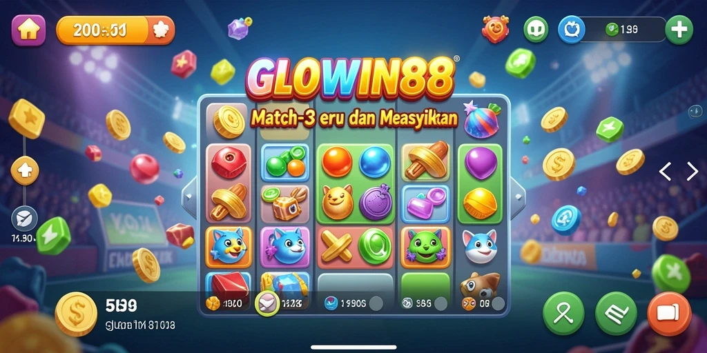 Gameplay GLOWIN88 yang seru dengan kombinasi permata yang menarik.