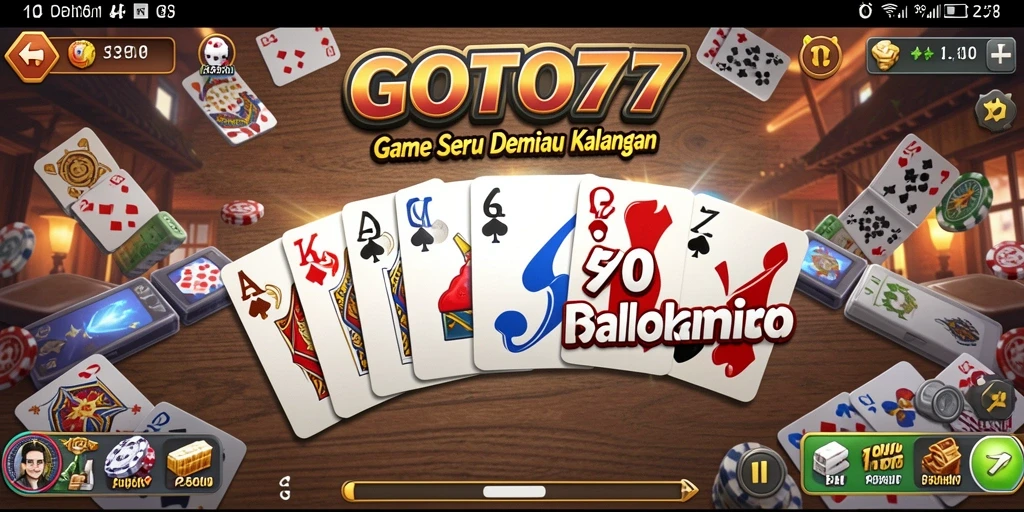 Tampilan gameplay seru dari GOTO77 yang menampilkan permainan Domino.
