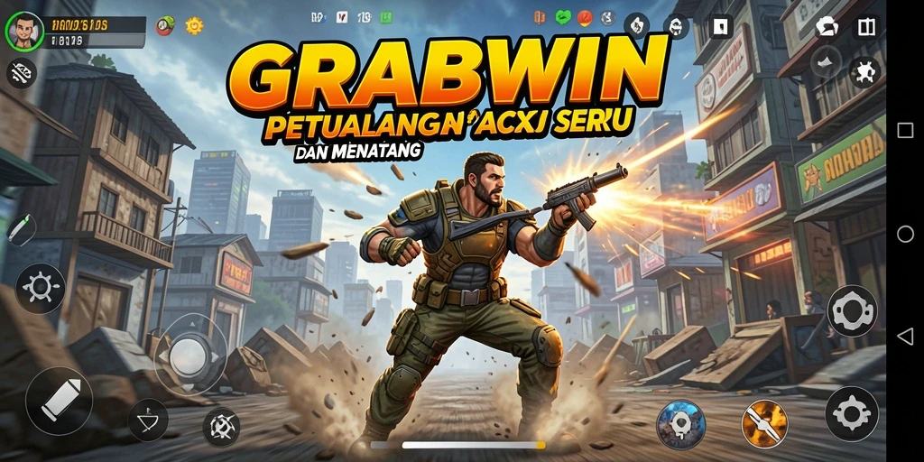Tangkapan layar gameplay seru dari GRABWIN dengan aksi mendebarkan.