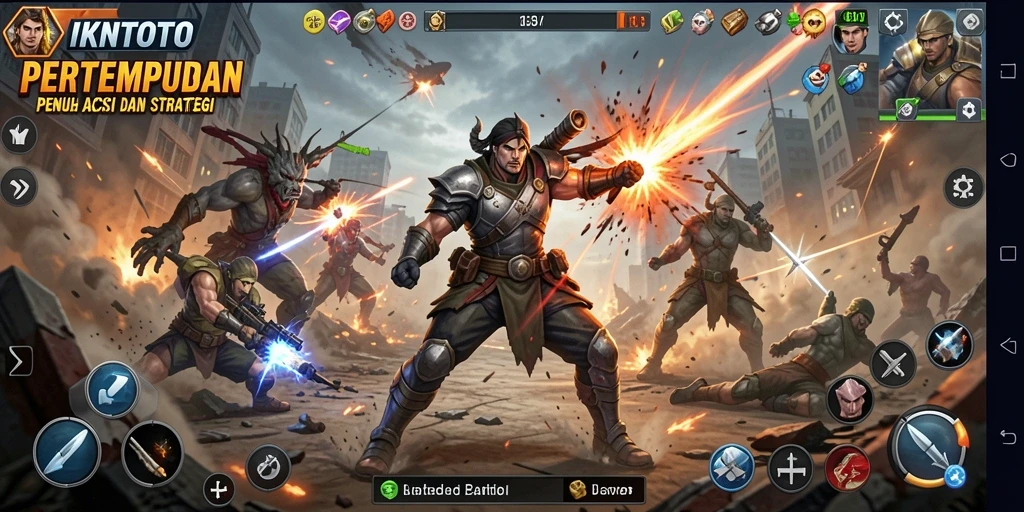 Screenshot dari gameplay seru di IKNTOTO yang menunjukkan karakter bertarung.