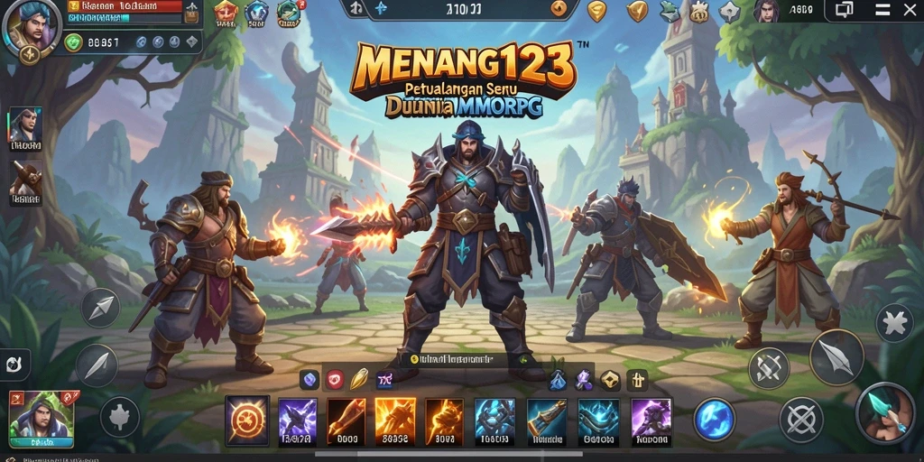 Tangkapan layar MENANG123 menampilkan pertempuran epik dalam gameplay MMORPG.