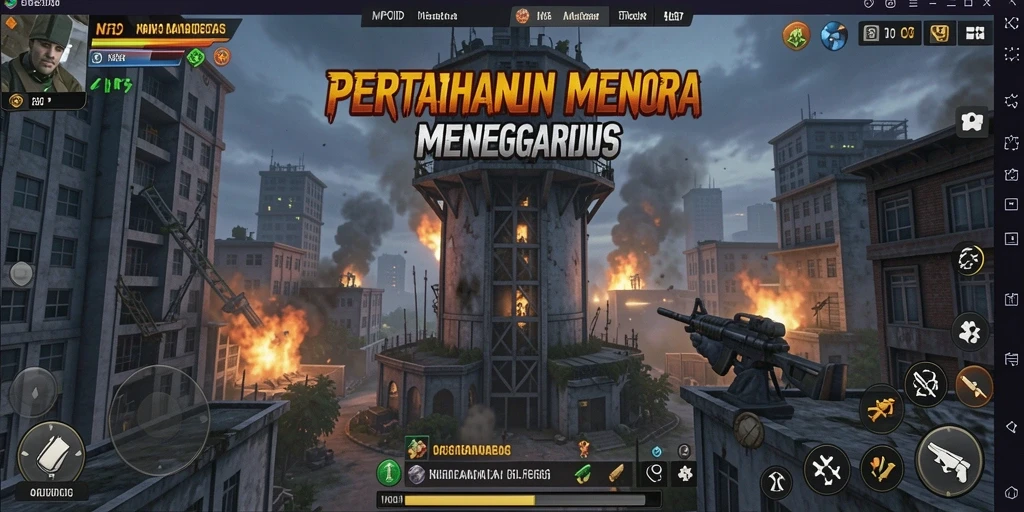 Tampilan gameplay MPOID yang seru dalam pertahanan menara.