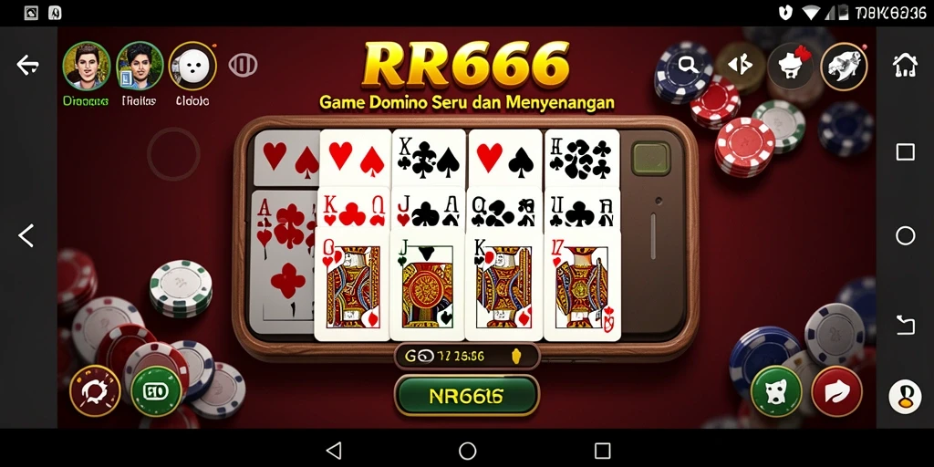 Tampilan gameplay utama RR666 yang menampilkan aksi Domino seru.
