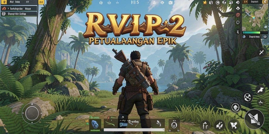 Screenshot utama RVIP2 menampilkan pemain menjelajahi dunia terbuka yang luas.