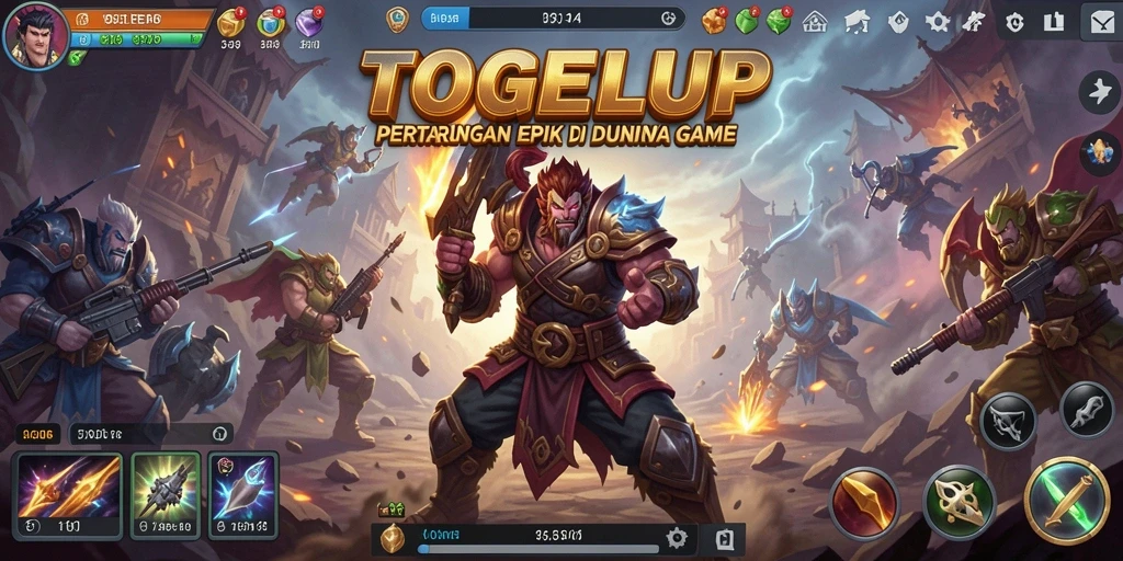 Tampilkan momen mendebarkan dari pertarungan dalam game TOGELUP.